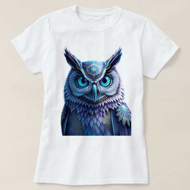 Mystical Fantasy Owl T-Shirt | Spiritual Mandala (Frente do Design)