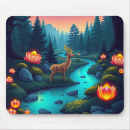 Mystical Forest Stream Mouse Pad
