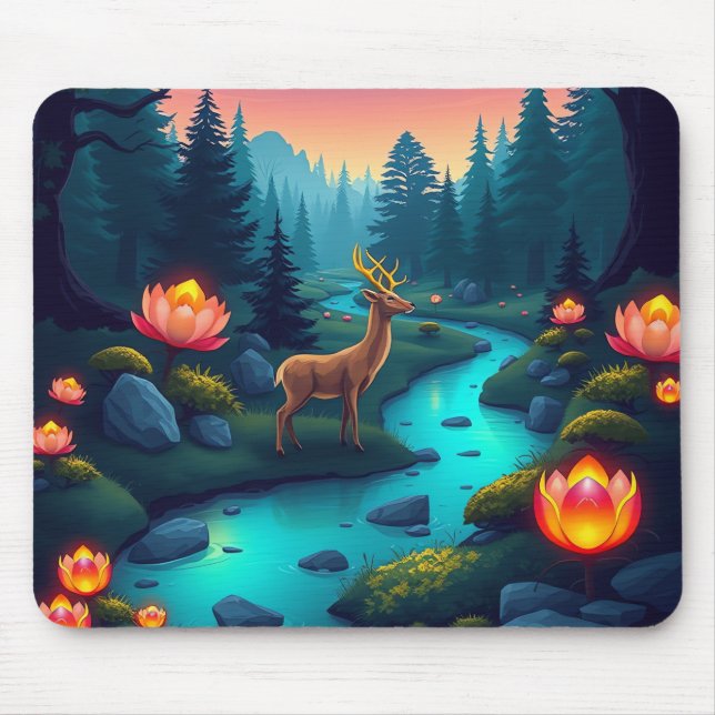 Mystical Forest Stream Mouse Pad (Frente)