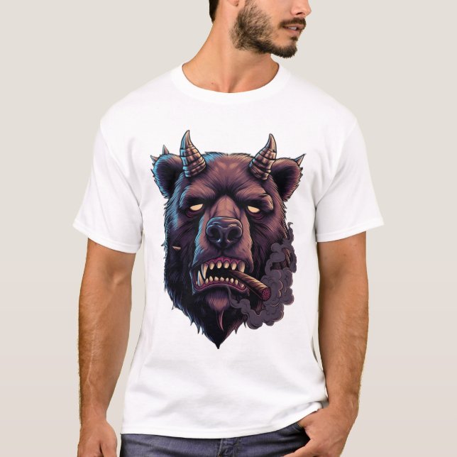Mystical Horned Bear T-Shirt  (Frente)
