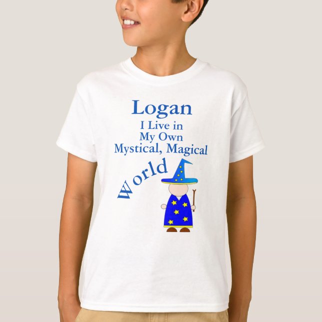 Mystical Magical World Boy's T-shirt Magic Wizard (Frente)