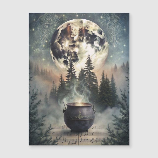 Mystical Moonlit Forest Cauldron - Arte Magica Tes (Frente)