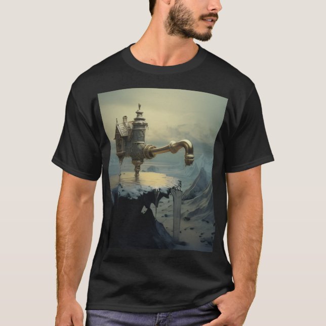 mystical sureal water-poor-over t-shirt (Frente)
