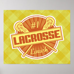 Nº 1 do Poster de treinador de Lacrosse (laranja)