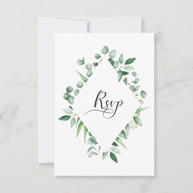 nº 2 RSVP de Aquarela do Eucalyptus Envelope (Frente)