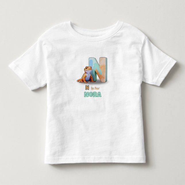 N é para Nora - Camiseta Personalizada para Crianç (Frente)