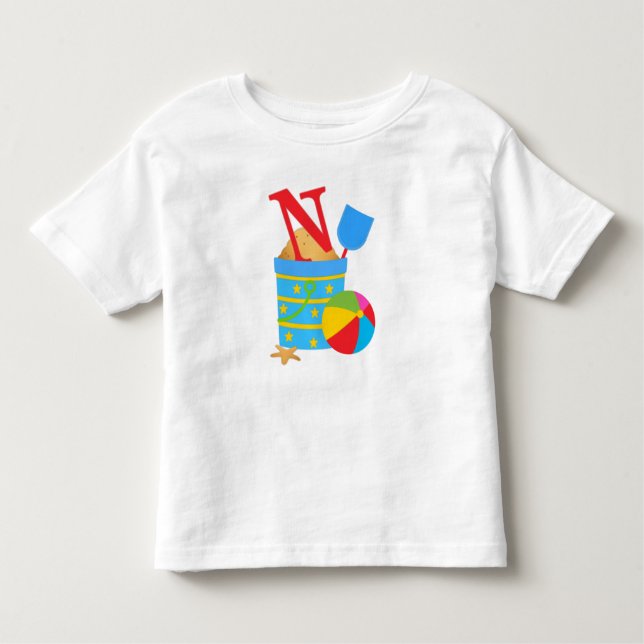 N inicial - Toddler Fine Jersey T-Shirt (Frente)