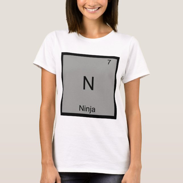 N - Ninja Camiseta Divertida Símbolo Elemento Quím (Frente)