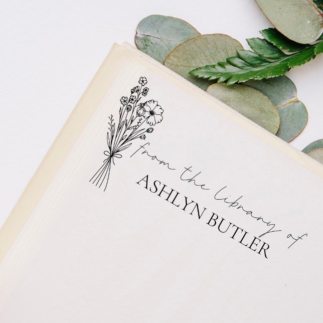 Na Biblioteca Do Nome Personalizado Carimbo De Bor (Criador carregado)