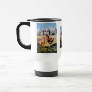 Na caneca de viagem da fazenda