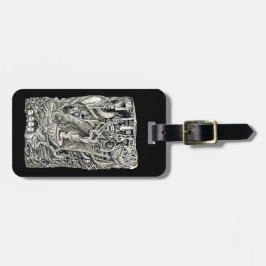 Na etiqueta de bagagem de porão