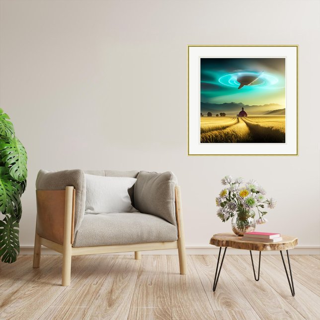 Na Fazenda - OVNI Art Impressão (Down On The Farm - UFO Art Print.
Art: Roger Smith)