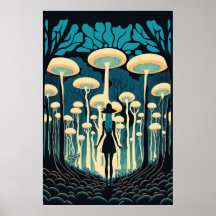 Na Floresta De Cogumelos Poster