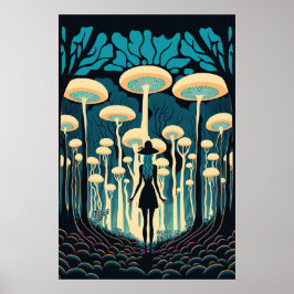 Na Floresta De Cogumelos Poster
