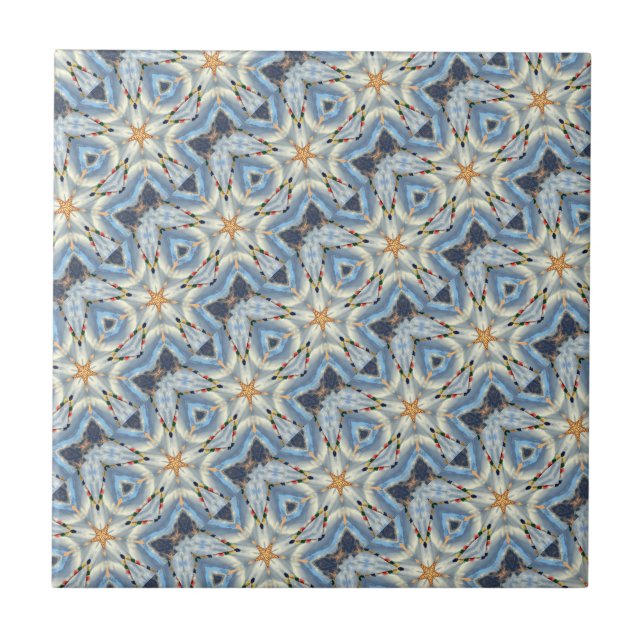 na maior parte azulejo marroquino diagonal azul (Frente)