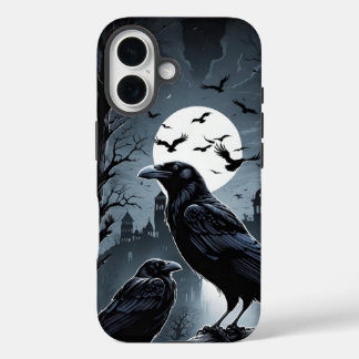 Na meia-noite Moon Raven Iphone 16 case