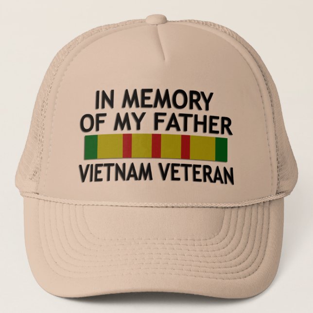 Na memória do boné Khaki do veterano de Vietnam (Frente)