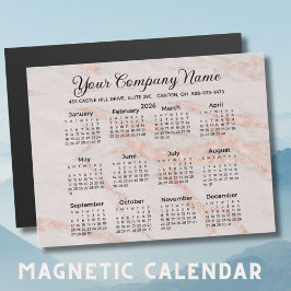 Na moda 2026 Calendário do Rosa para mármore do Bl