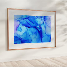 Na moda Abstrato Azul e Roxo Único