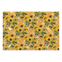 Na moda Amarelo Girassóis Dourados Teto de Honeyco