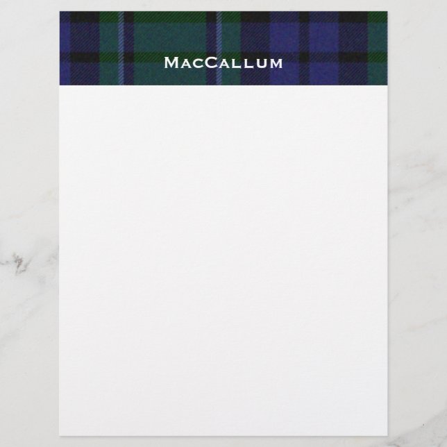 Na moda Azul e Xadrez verde MacCallum Tartan (Frente)