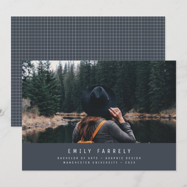 Na moda azul moderno e elegante (Frente/Verso)