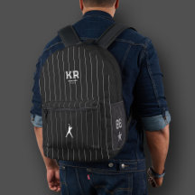 Na moda Baseball Black White Stripes Esportivo