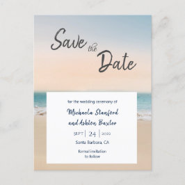 Na moda Beach Wedding Salve O Anúncio De Data
