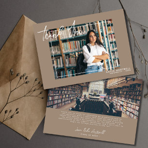 Na moda Beige   2 Cartões de agradecimentos de Gra