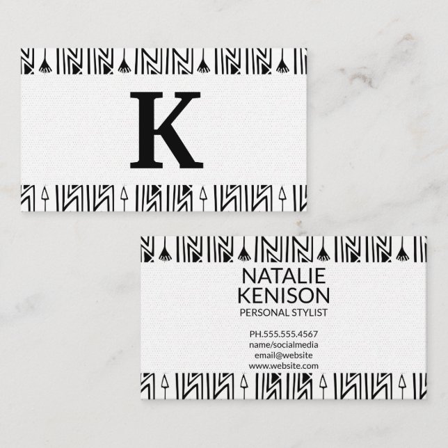 Na moda Boho Padrão Cartão de visita (Frente/Verso)