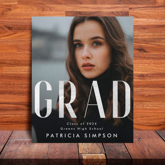 Na moda Bold Silver Cinza Foil FORMANDO Foto Anno (Criador carregado)