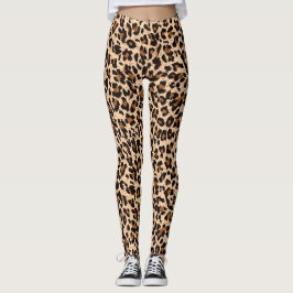 Na moda Brown Animal Print Yoga Leggings