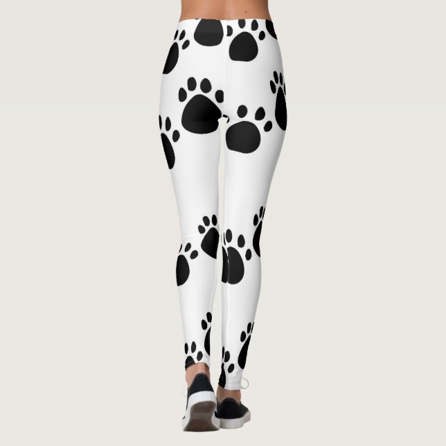 Na moda Cat Paw Print Leggings - Perfeito para Cat (Verso)