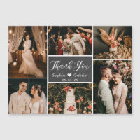 Na moda Chalkboard Pic Collage Casamento Obrigado