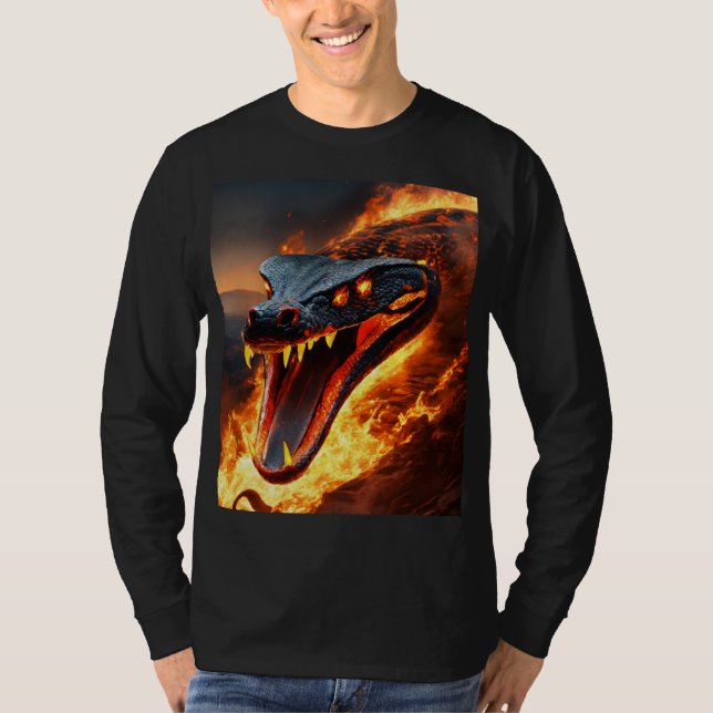 Na moda Cobra e camiseta design única (Frente)