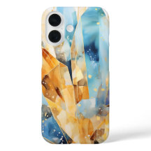 Na moda com cristais abstrato em tons azuis