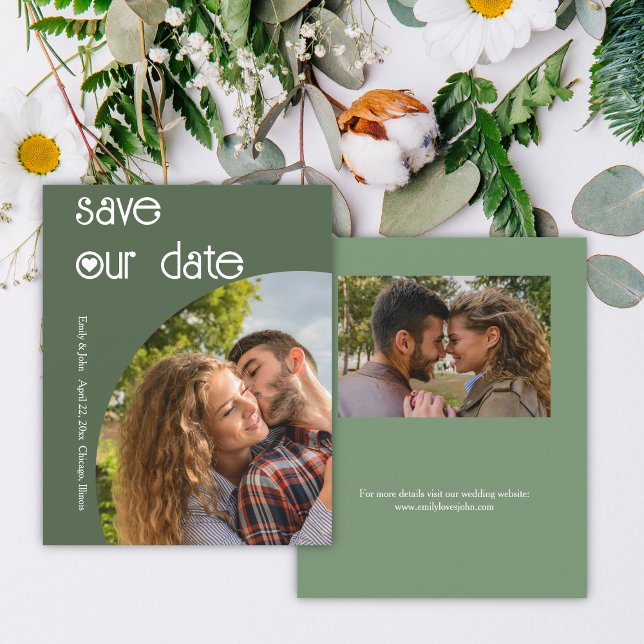 Na moda Dark Verde limão Orçamento Salvar a Data (Criador carregado)