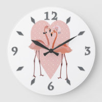 na moda de Flamingo cor-de-rosa ama relógio grande