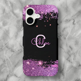 Na moda De Glam De Luxo Preto E Luminoso Magenta