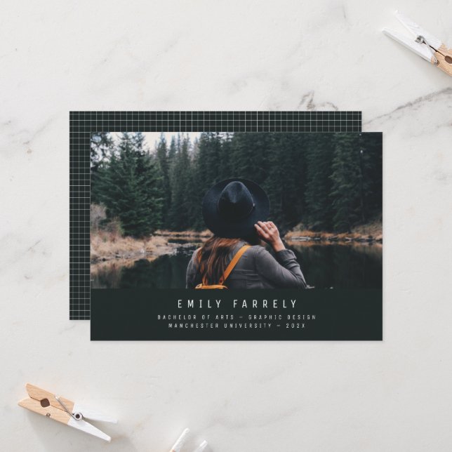 Na moda de graduação moderna e elegante (Frente/Verso In Situ)