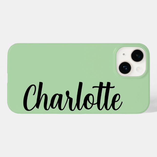 Na moda de Mint Mínimo Moderno de Nome Personaliza (Verso (horizontal))