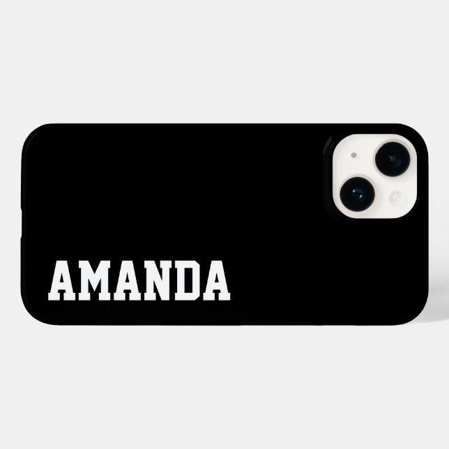 Na moda de Nome Personalizado Cor Negra Elegante M (Verso (horizontal))