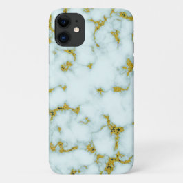 Na moda Dourado e branco mármore | Capa de telefon
