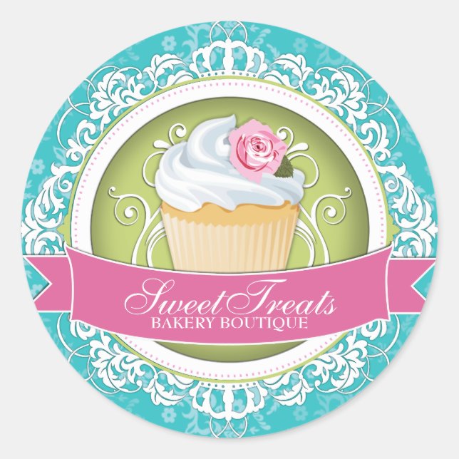Na moda e adesivos Elegante para Cupcakes (Frente)