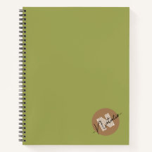 Na moda e monograma simples de cor oliva