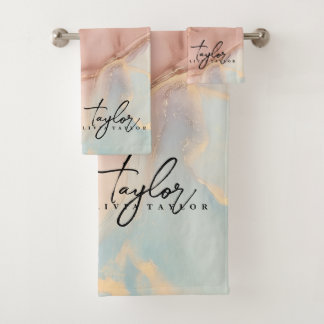 Na moda e toalha de banho de mármore Dourada macio