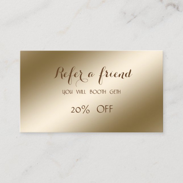 Na moda elegante, Cartão de referência brilhante (Frente)