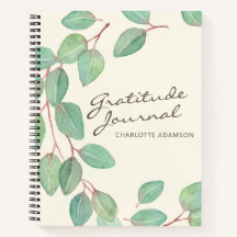 Na moda Eucalyptus Watercolor Gratidão Personaliza