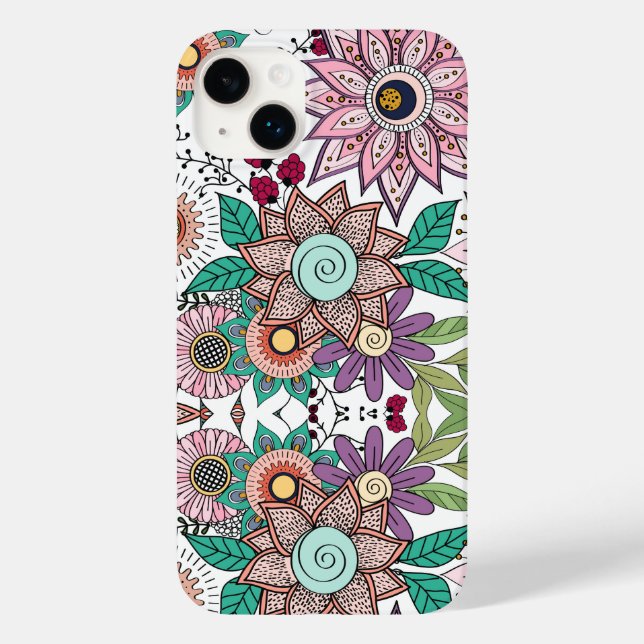 Na moda floral doodles vibrant design (Verso)