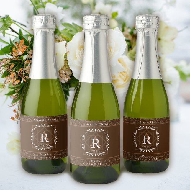 Na moda Frame Brown Monograma (Modern stylish Monogram Design. )